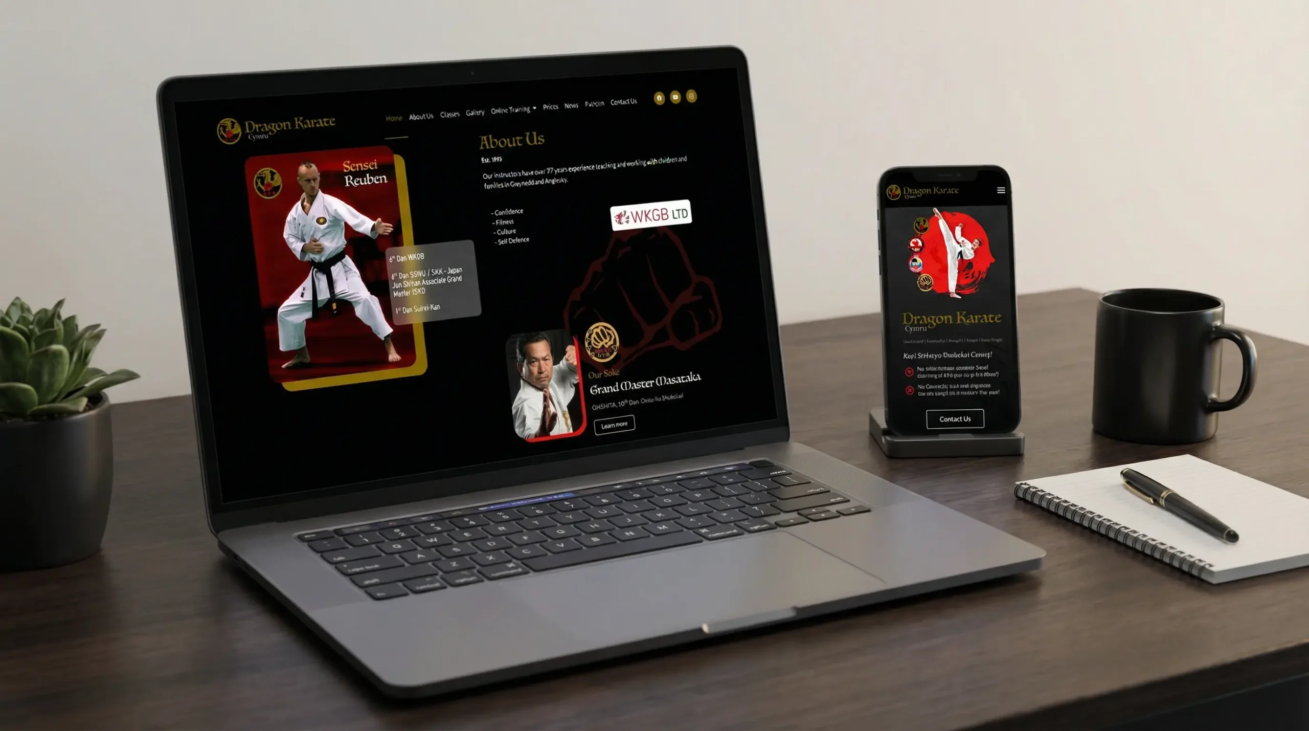 Dragon Karate Cymru mobile website